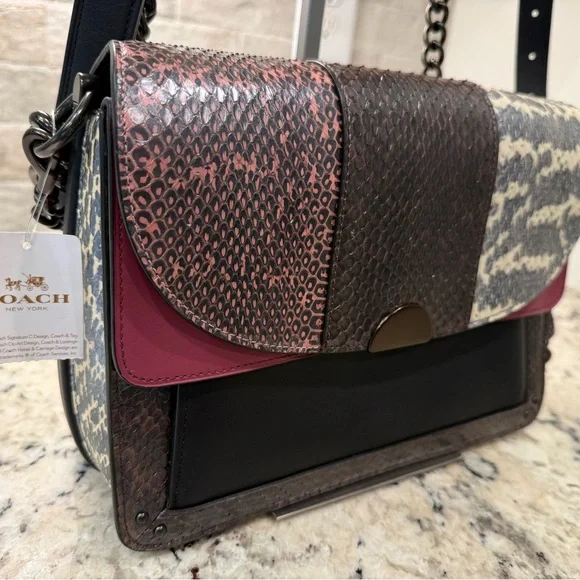 Coach NWT Dreamer Multicolor Python & Leather Crossbody Bag - Picture 3 of 16